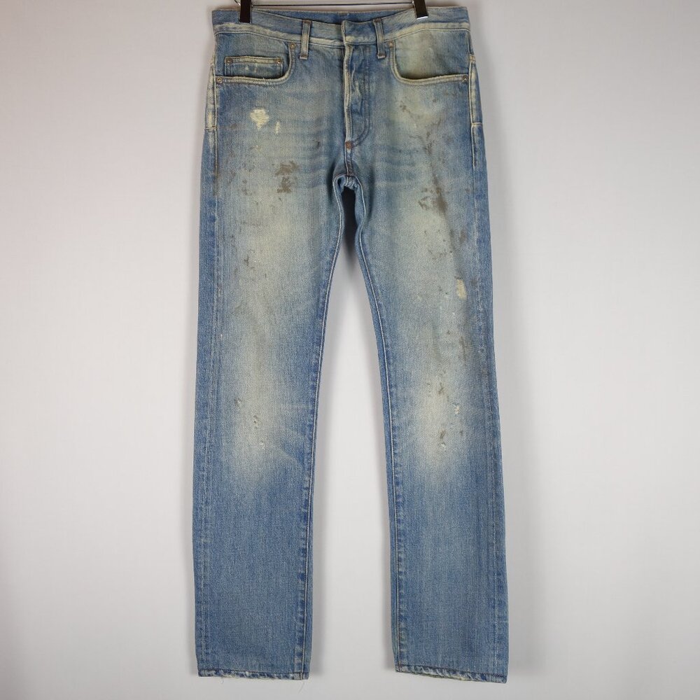 Dior Homme 2011 KVA Era Distressed Denim Jeans Made In Italy, Sz 28 in x 30.5 in